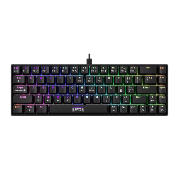Teclado Gamer Raptor Fireclaw M68 Mecanico Retroiluminado Switch Red Outemu