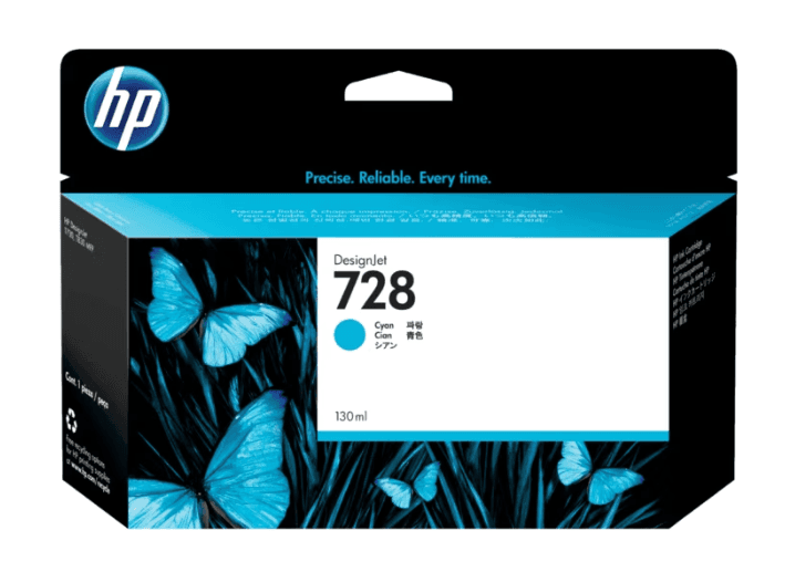 F9J67A HP 728 130-ml Cyan Ink Cartridge