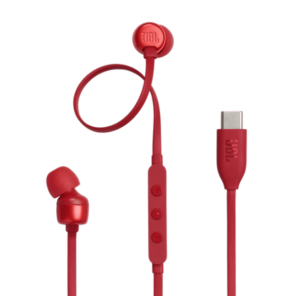AURICULAR JBL T310C CABLEADO USB C ROJO