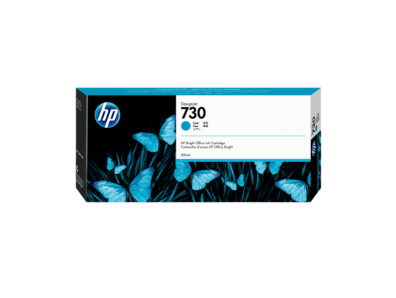 P2V68A HP 730 300-ml Cyan Ink Cartridge
