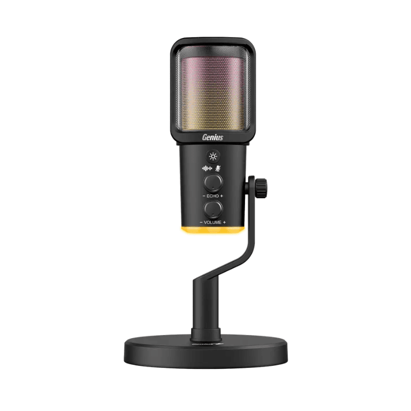 Microfono Genius MIC-S400U Black Luz Led USB-A / USB-C p/Streaming