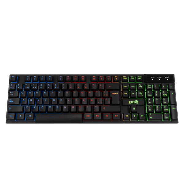 Teclado Gamer Raptor Fireclaw M1 Membrana Rainbow 7 colores